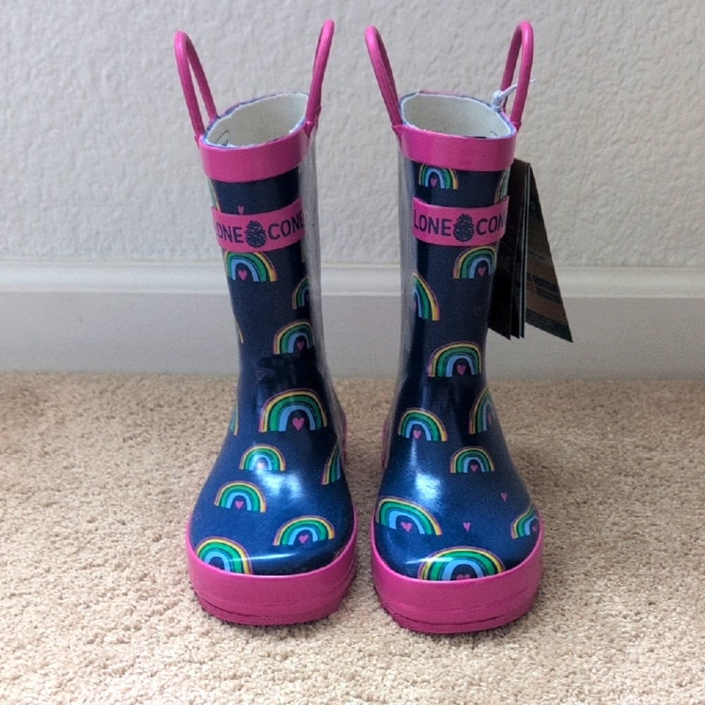 Lone Cone Hearts and Rainbows Rain Boot